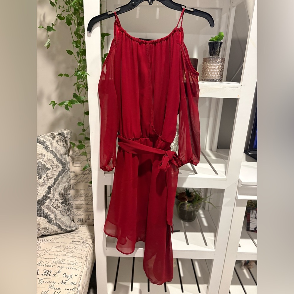 Elegant Red Off-Shoulder Dress